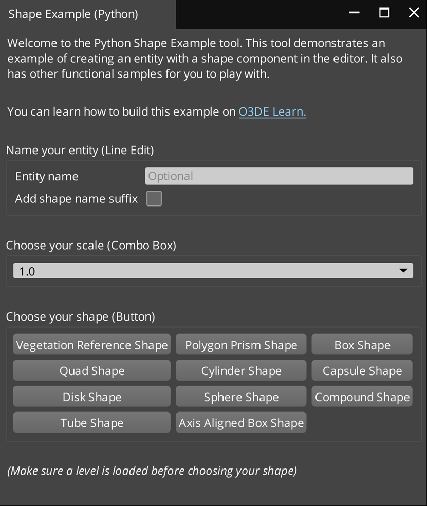 An image of the Shape Example tool.