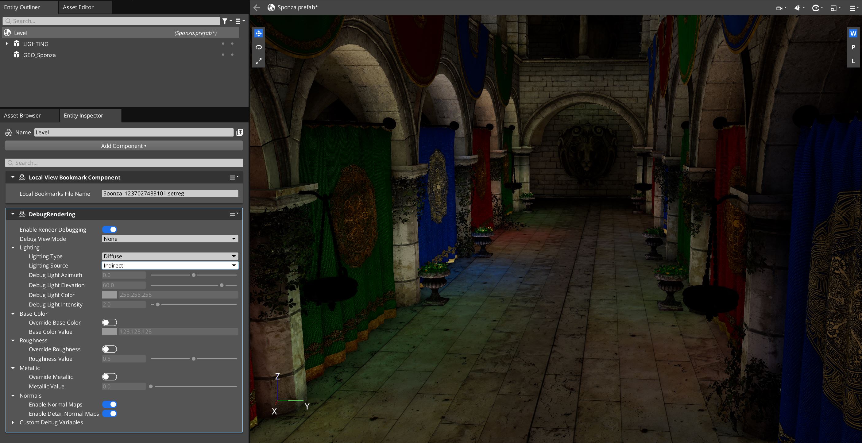 Screeshot with Lighting Type set to Diffuse and Lighting Source set to Indirect